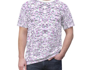 Colorful Fragmented Glitch &quot;All Over Print&quot; Unisex Cut & Sew T-Shirt
