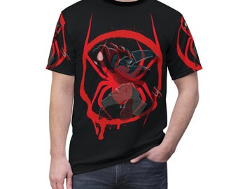 Miles Morales Unisex Cut & Sew Black Tee (AOP)