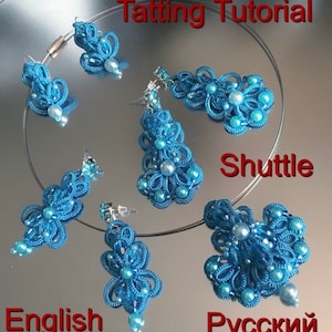 Tatting Pattern Tutorial Earrings, PDF Digital Tatting, Tutorial Frevolite and Ankars