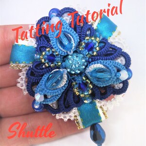 Tatting Tutorial for Brooch, Tatting Pattern, PDF Digital Tatting, Tutorial Frevolite  and Ankars