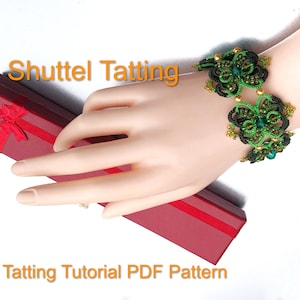 Patrón tutorial de frivolité para pulseras (PDF), frivolité digital, Frevolite y Ankars