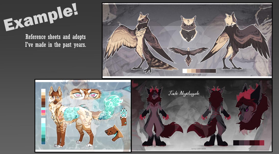 Furry Reference Sheet Commissions Open! READ DESC! - Etsy