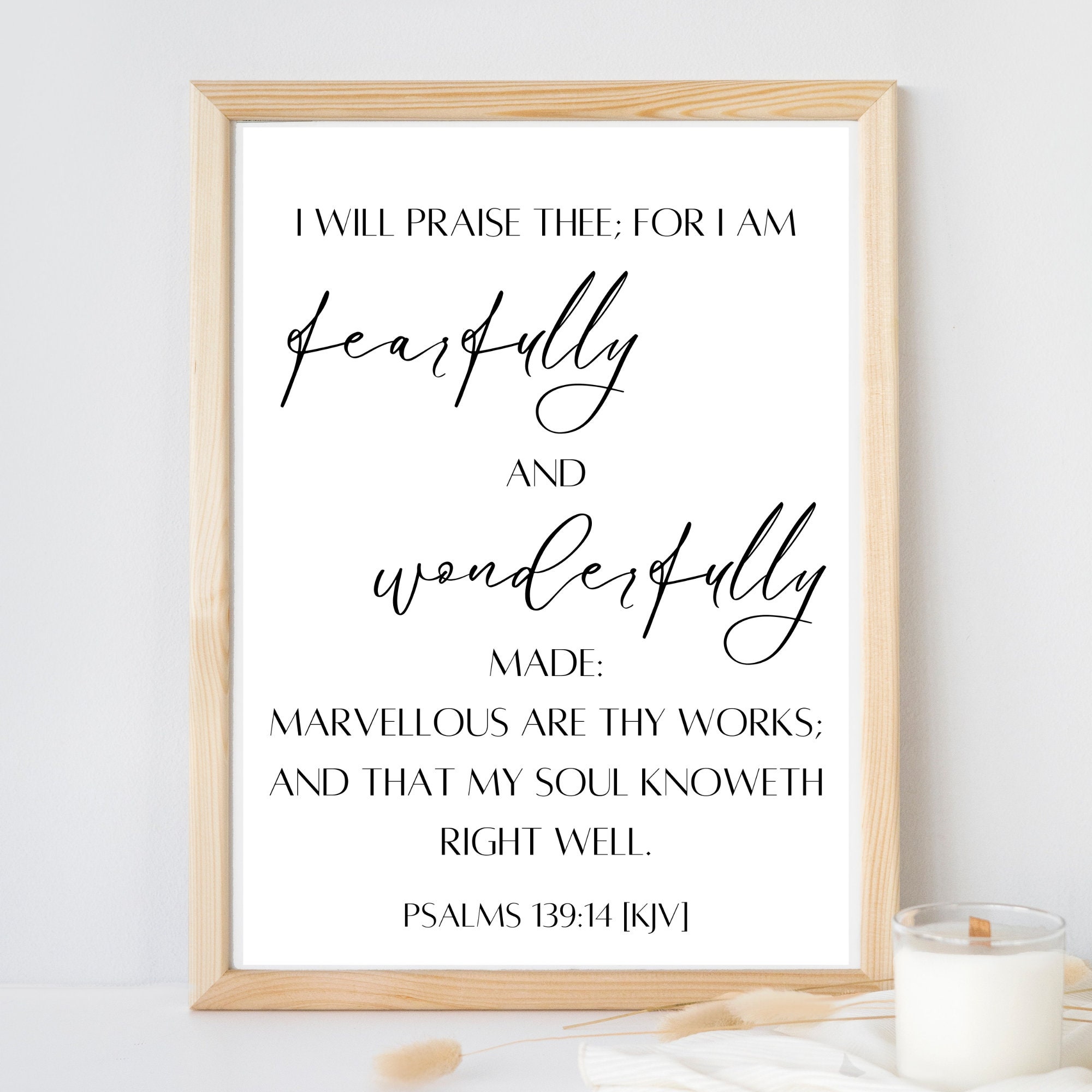 【bible】14点おまとめ Fearfully and Wonderfully Made Scripture Printable, Psalm