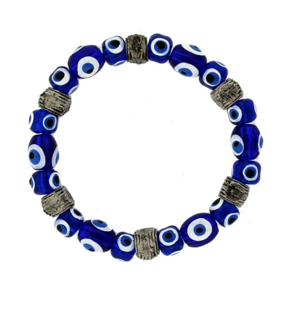 Bracelet Navy Blue White & Blue Evil Eye Protecti… - image 1