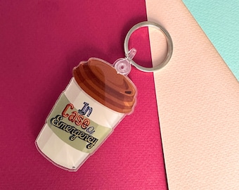 Coffee keychain  -  keychain - coffee - cool keychain - gift idea for him - gift idea for her - coffee lovers - coffee break