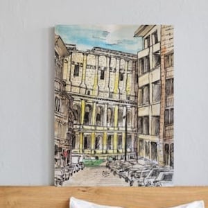 The Colosseum Rome Italy Original Painting Vintage Architecture Art Print (Size Options Available), Ancient Rome Art, City Poster Prints