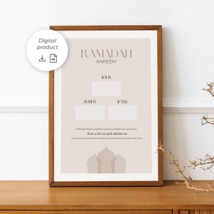 Ramadan iftar, ramadan iftar time, ramadan horaires printable, ramadan ftour, printable poster ramadan, digital poster, affiche ramadan