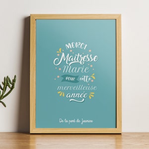 Póster de agradecimiento al profesor, póster personalizado de agradecimiento al profesor, regalo de agradecimiento al profesor, póster personalizado