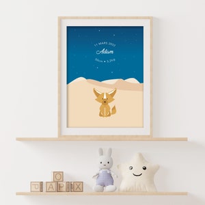 Póster infantil, póster de animales, póster infantil, póster del desierto, póster personalizado, habitación de bebé, decoración de habitación de bebé