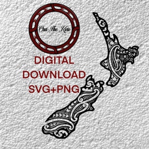 Maori Svg, Maori Tribal design, Nieuw-Zeeland Svg, Cricut ontwerp, silhouet, shirtontwerp, afdrukbare kunst, sticker