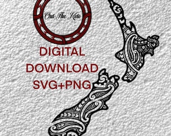 Maori Svg, Maori Tribal design, Nieuw-Zeeland Svg, Cricut ontwerp, silhouet, shirtontwerp, afdrukbare kunst, sticker