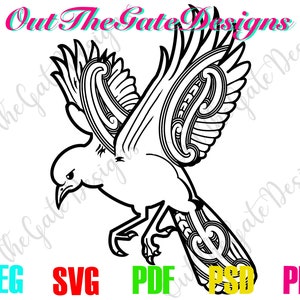 Maori Svg, Maori Bird, Maori Art, Moko, Nieuw-Zeelandse kunst, digitale kunst, digitale print, Bird Svg, PDF, JPEG, Cricut-ontwerp,