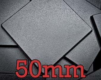 Bases cuadradas de 50 mm, base de plástico ABS para miniaturas de juegos de guerra, moldeadas por inyección, carros, monstruos, máquinas de guerra / Hobby Heaven
