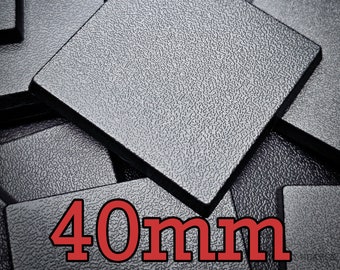 Bases cuadradas de 40 mm, base de plástico ABS para miniaturas de juegos de guerra, moldeadas por inyección, personajes: ogros, trolls, monstruos / Hobby Heaven