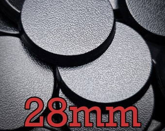 28mm Round Plain Bases, ABS Plastic Miniature Wargaming Base, Injection Moulded, Tabletop RPG Infantry | Hobby Heaven