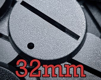 32mm Round Slotted Bases, ABS Plastic Miniature Wargaming Base, Injection Moulded, Modern Infantry Standard | Hobby Heaven
