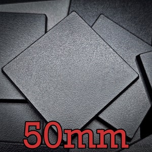 50 mm fyrkantiga baser, ABS-plast miniatyrbas för krigsspel, formsprutad, vagnar, monster, krigsmaskiner | Hobby Heaven