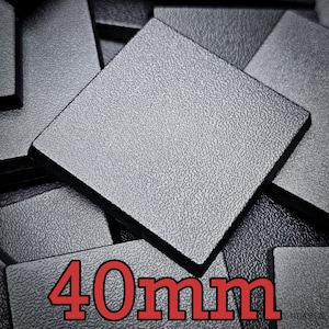 40 mm fyrkantiga baser, ABS-plast miniatyrbas för krigsspel, formsprutad, karaktärer, ograr, troll, monster | Hobby Heaven