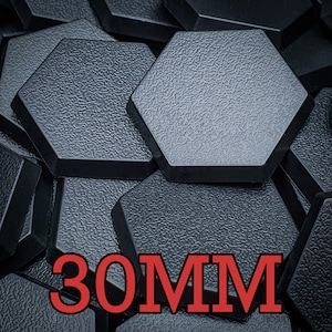 Bases plásticas lisas hexagonais Wargaming 30mm
