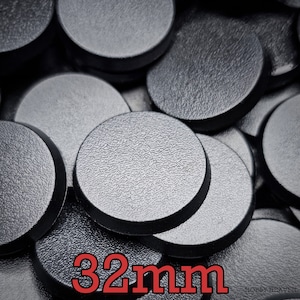 Wargaming 32mm Round Plain Plastic Bases Tabletop Games Wargames
