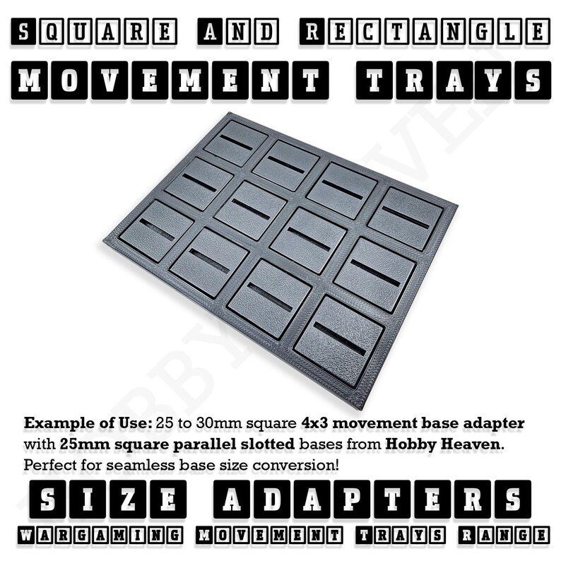 Juegos de mesa Bandejas de movimiento Adaptadores de tamaño Cuadrados y rectángulos Wargaming Wargames imagen 5