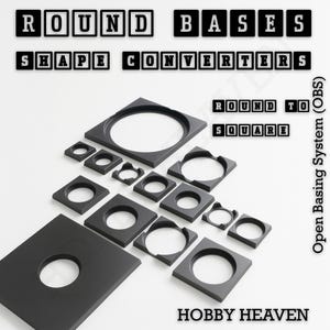Wargaming Round to Square Base Converters – 3D Printed Tabletop Games Compatible Adapters Wargames