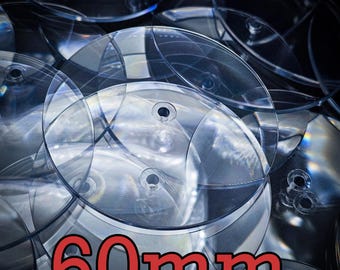 60mm Clear Round Flying Base with Stems, PS and PC Plastic, Monster Vehicle Flying Stand, Wargaming | Hobby Heaven