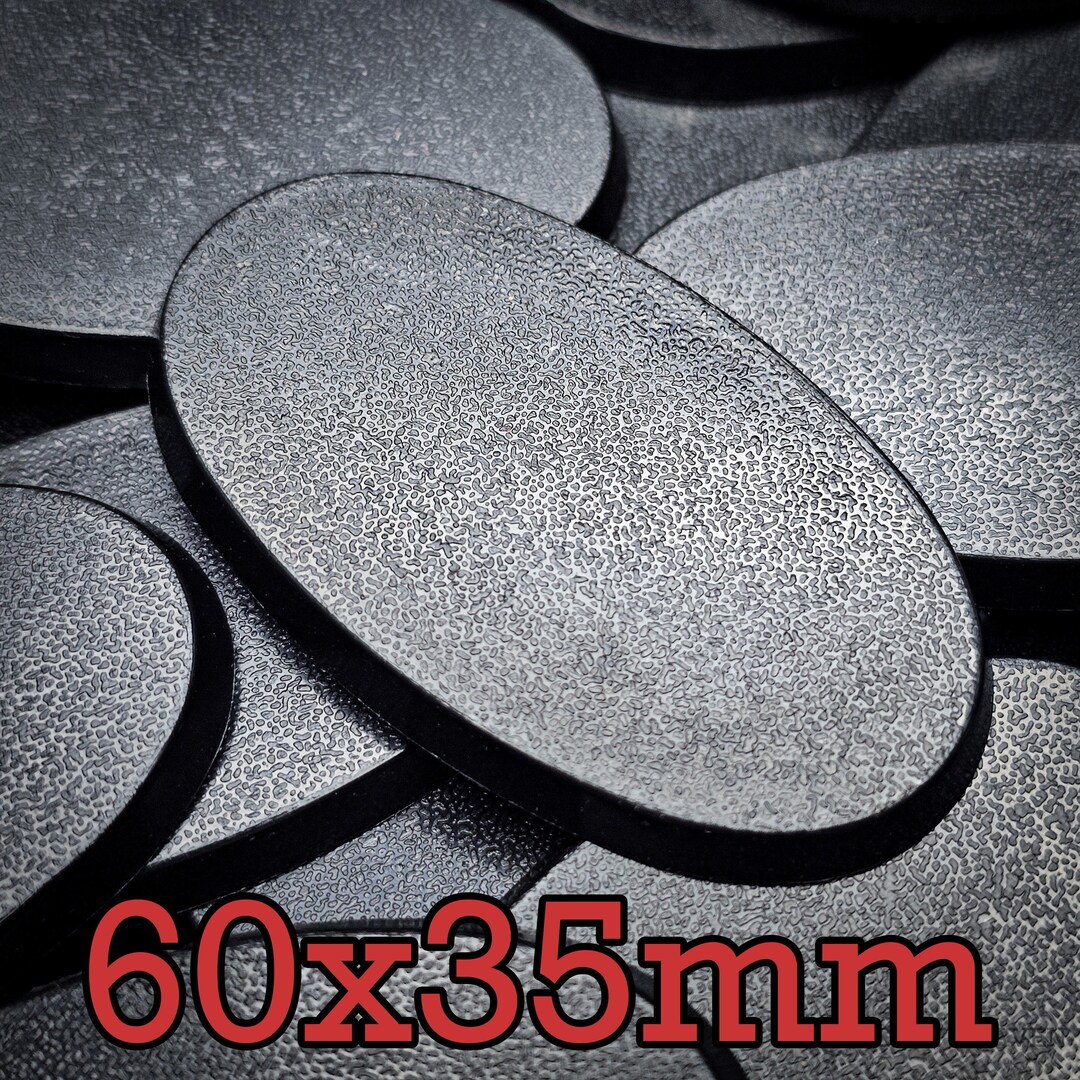 Sharp Plastic Base 60x35mm Oval Wargaming Base, Injection Moulded ABS, Mounted Character ...