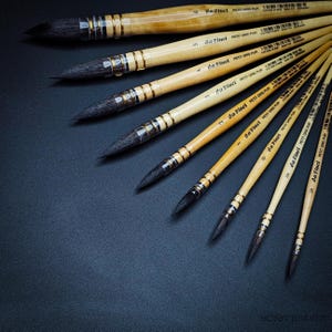 Da Vinci Eichhörnchen 418 Waschbürsten - Premium Deutscher Aquarell Pinsel Naturhaar für Große Waschungen & Atmosphärische Effekte