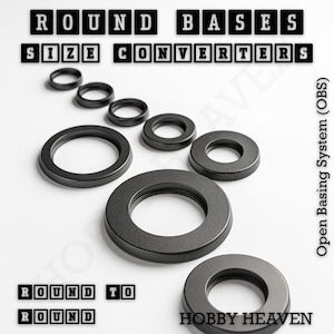 Wargaming Round to Round Base Converters – 3D Printed Tabletop Games Compatible Adapters Wargames