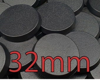 Wargaming 32mm Round Plain Plastic Bases Warhammer