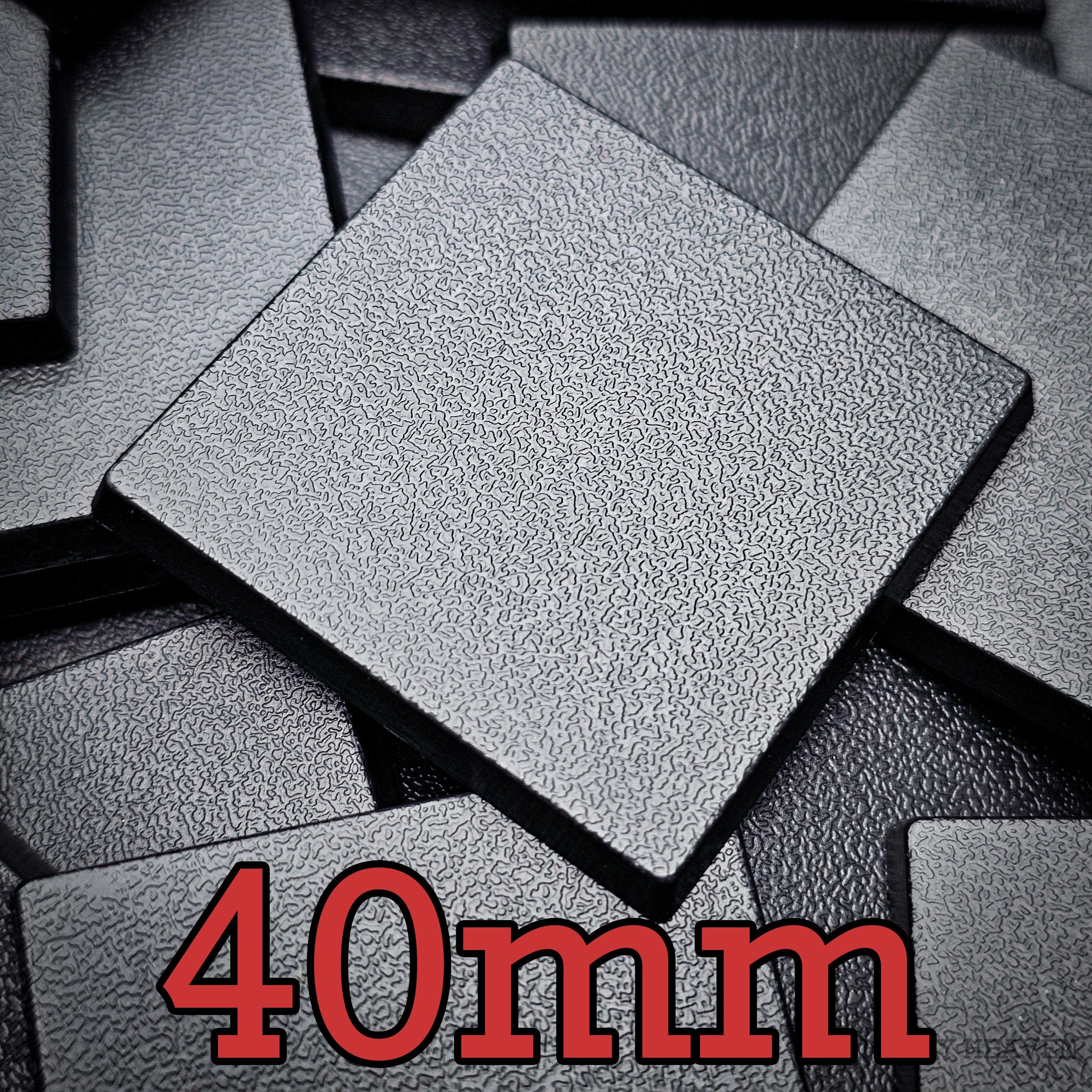 Basi Quadrate Per Miniature 40 Mm | Set Da 40 Pezzi | Plastica Nera, Spessore 4 Mm | Per Wargames E Giochi Di Ruolo - 5