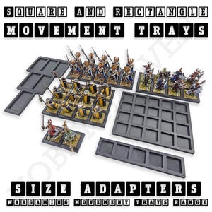 Juegos de mesa Bandejas de movimiento Adaptadores de tamaño Cuadrados y rectángulos Wargaming Wargames imagen 1