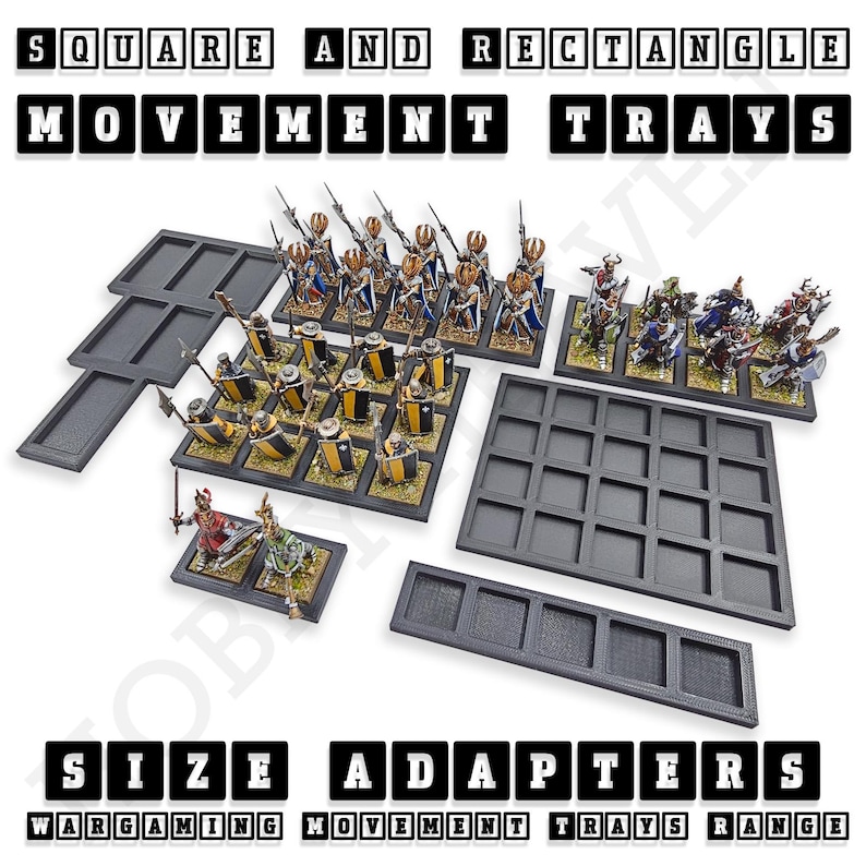 Juegos de mesa Bandejas de movimiento Adaptadores de tamaño Cuadrados y rectángulos Wargaming Wargames imagen 1