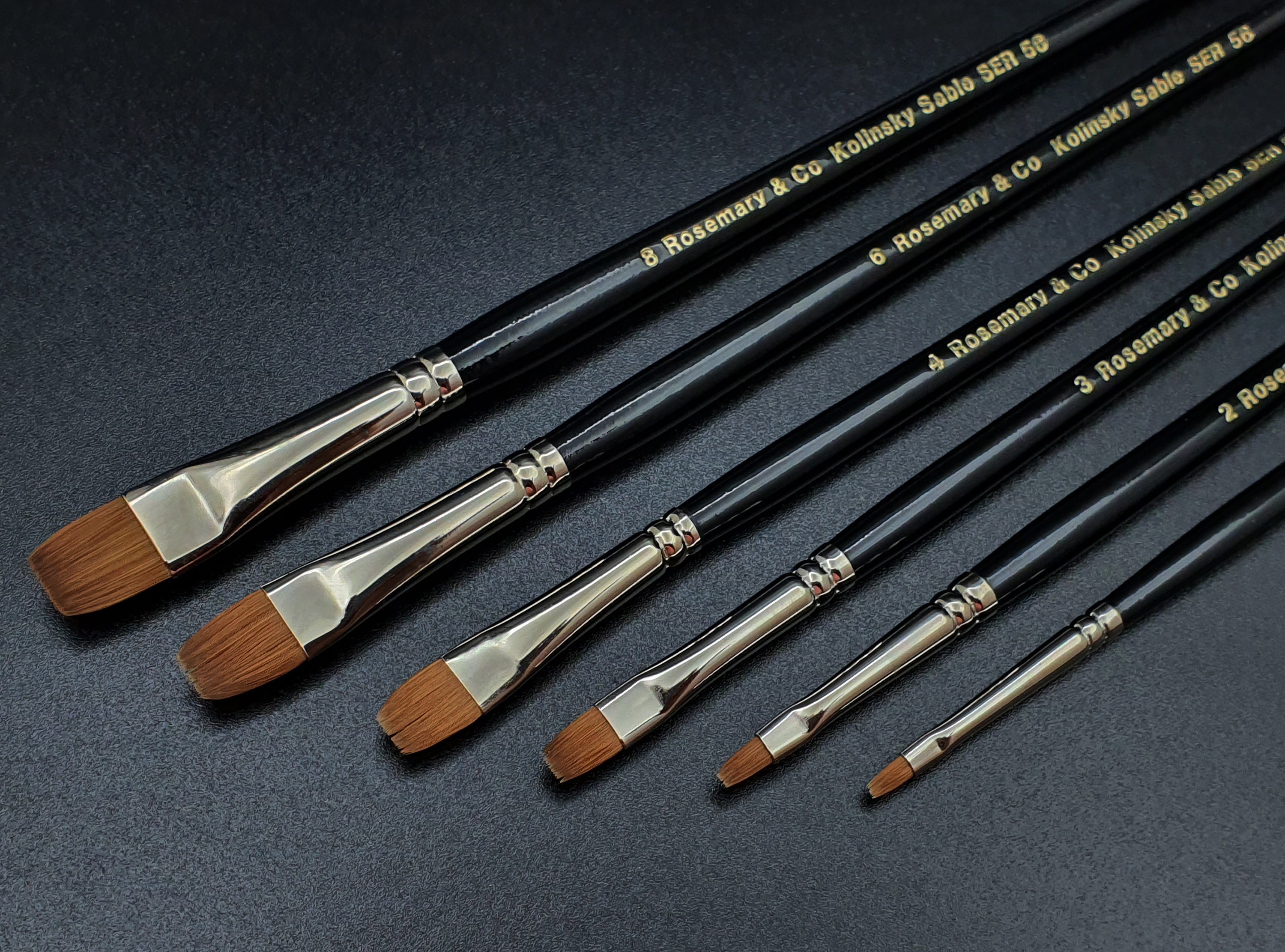 Rosemary & Co Brushes - Ivory Series Short Flats, Professional Art  Products