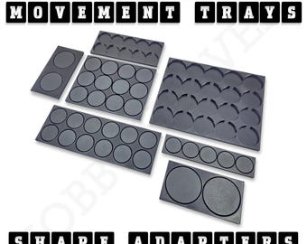Wargaming Movement Trays Round to Square Shape Adapters Tabletop Games Wargames