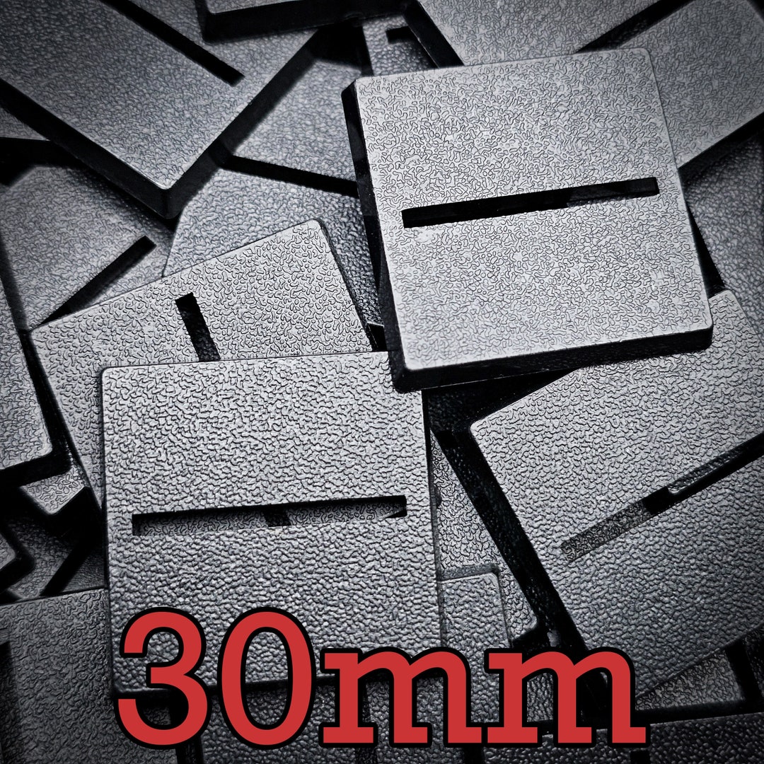 30mm Square Parallel Slotted Bases Abs Plastic Miniature Wargaming 