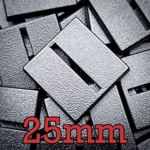 Wargaming 25mm Square Parallel Slotted Plastic Bases for Wargames Tabletop Games