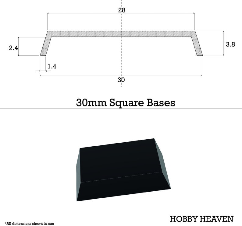 30mm Square Plain Plastic Bases Models Miniatures Wargames TOW image 5