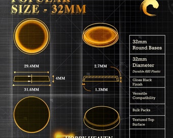 Basi Per Warhammer Basi Per Wargame 25mm Rotonde In Plastica Resistente - Per Giochi Da Tavolo E Miniature Basi Plastica Dura