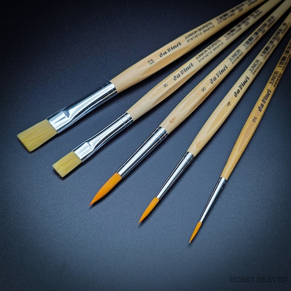Set 5 Pennelli Pittura Con Setole Naturali Scure - Misure 2-18, Per Colori A Olio E Acrilici