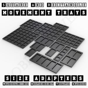 Juegos de mesa Bandejas de movimiento Adaptadores de tamaño Cuadrados y rectángulos Wargaming Wargames imagen 6