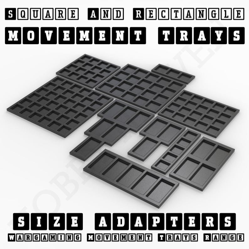 Juegos de mesa Bandejas de movimiento Adaptadores de tamaño Cuadrados y rectángulos Wargaming Wargames imagen 6