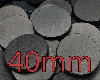 Wargaming 40mm Round Plain Plastic Bases Warhammer