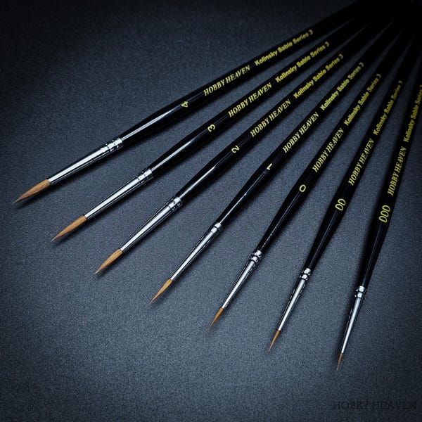 Kolinsky Brushes for Miniature Painting | Sizes 000-4 | Detail Brush Singles and Sets | Tabletop Gaming RPG | Hobby Heaven Series 3
