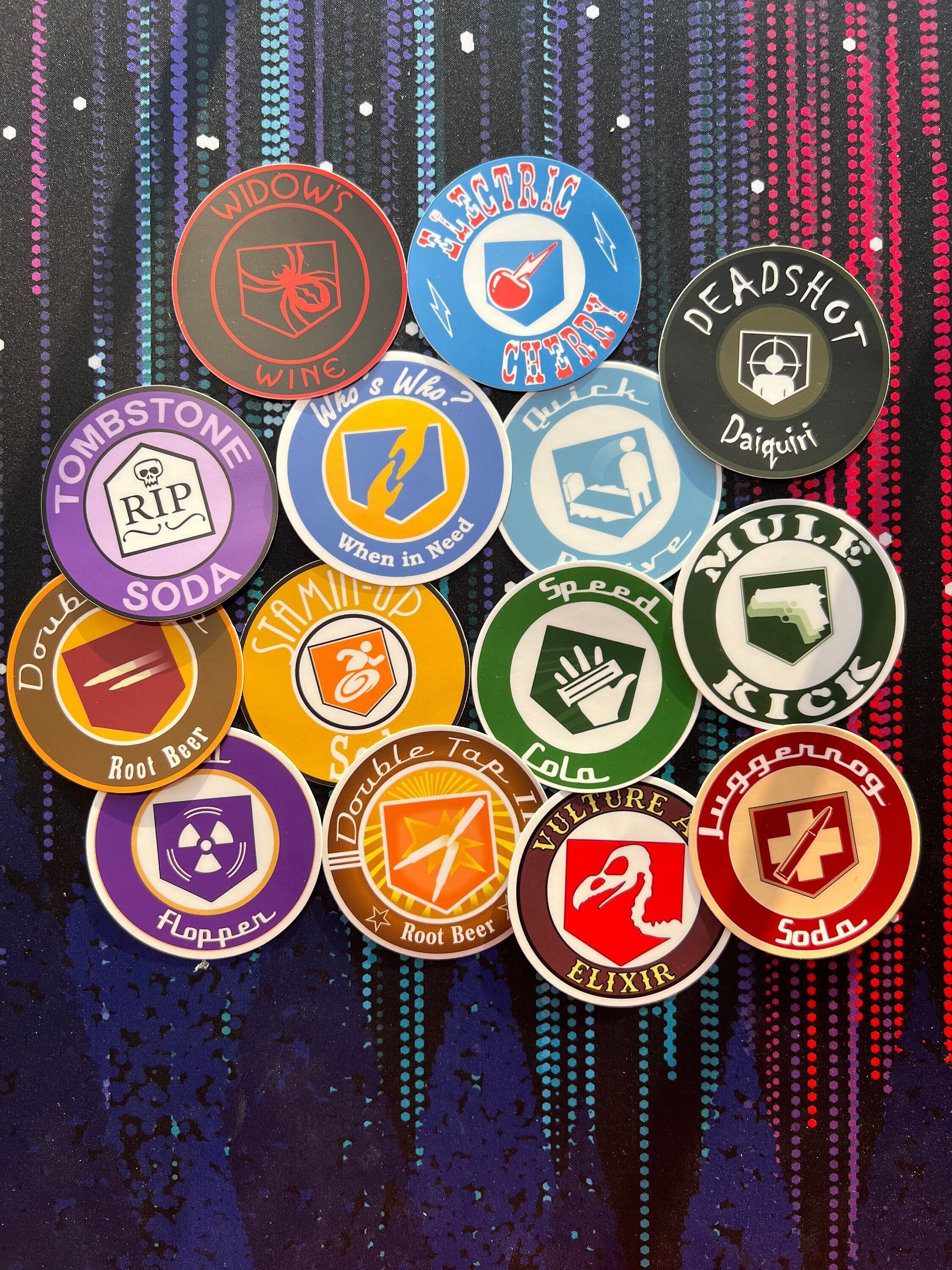 Zombies Perk Bottle Stickers (Individual)