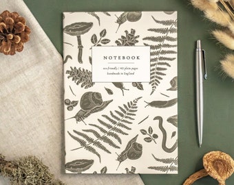 Woodland Notebook in Cream & Green