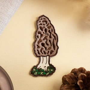 Morel Mushrooms Embroidered Patch image 1