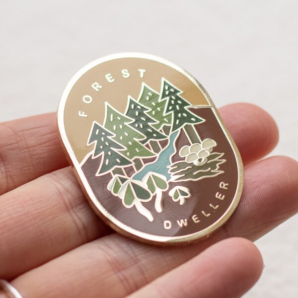 Forest Dweller Pin Badge - Walnut