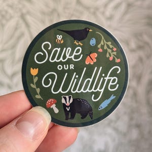 Pegatina de vinilo "Salvemos nuestra vida silvestre"